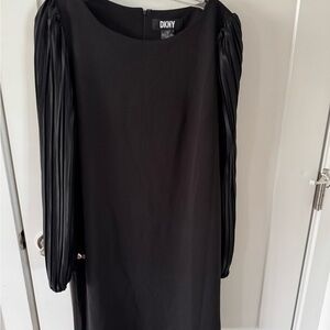 DKNY Elegant Black Long Sleeve Dress